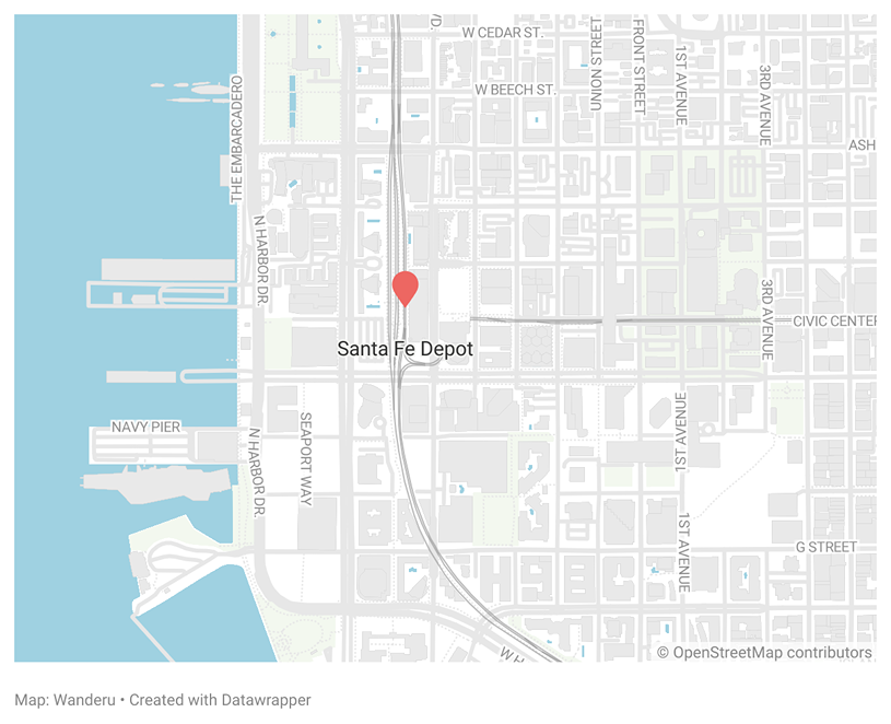 Santa Fe Depot location in San Diego Santa Fe Depot location in San Diego