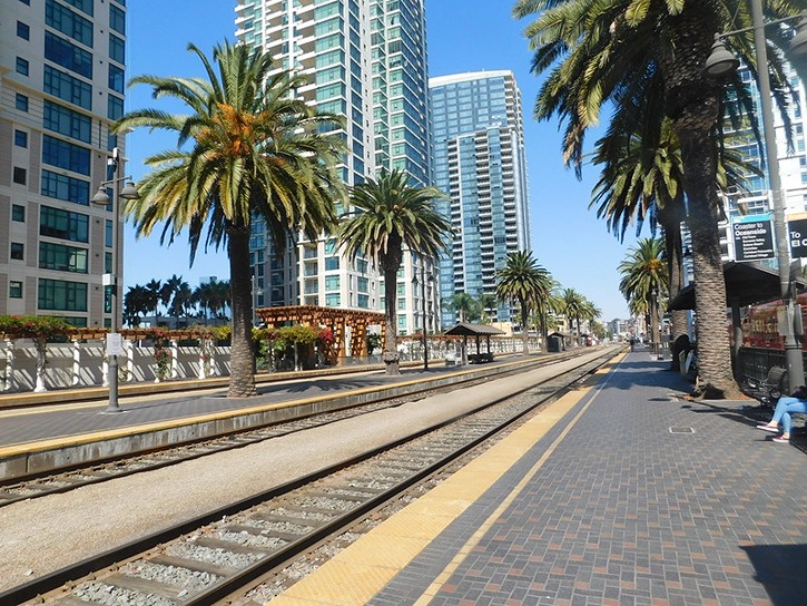 Exterior platform at the Santa Fe Depot in San Diego Exterior platform at the Santa Fe Depot in San Diego