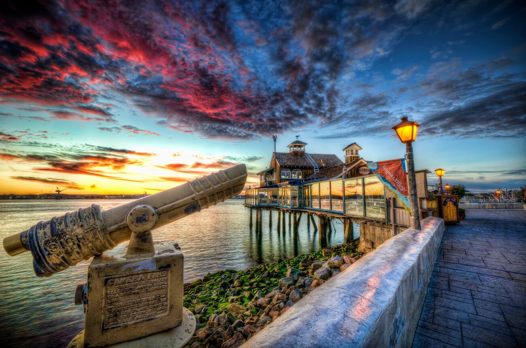 A dramatic San Diego sunset