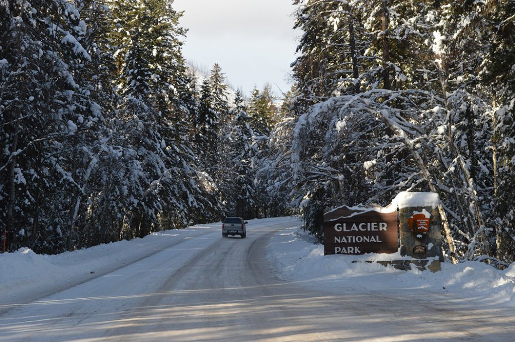 Photo of the western entrance to Glacier National Park.