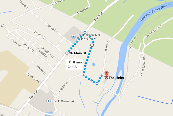 LIncoln nh map to shuttle