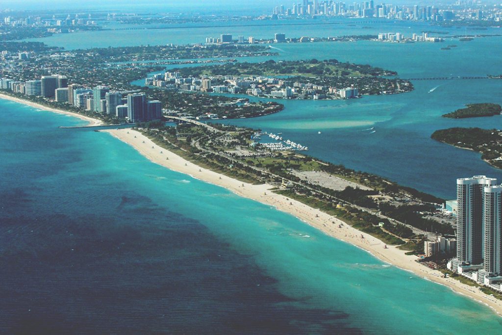 Photo of the Miami coast.