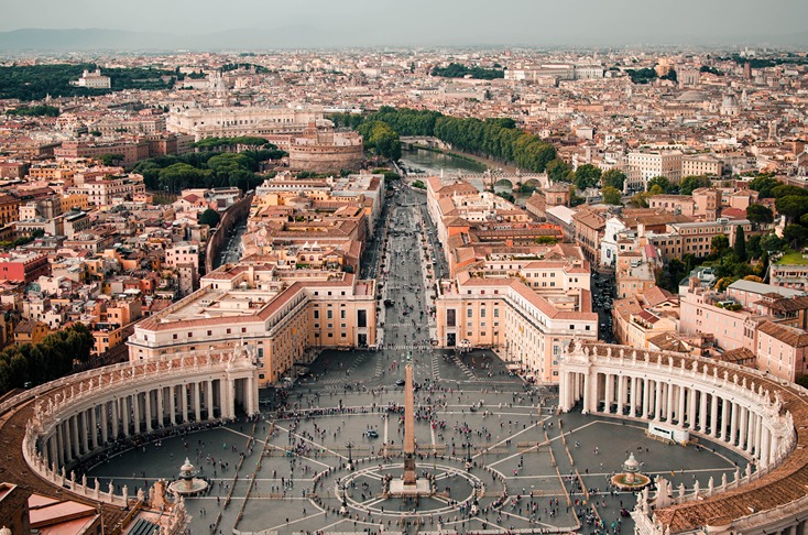 Aerial view of Rome, Italy