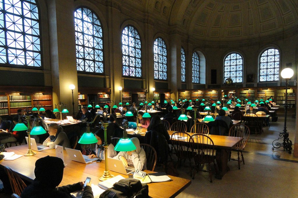 Photo of Bates Hall in Boston Public Library.