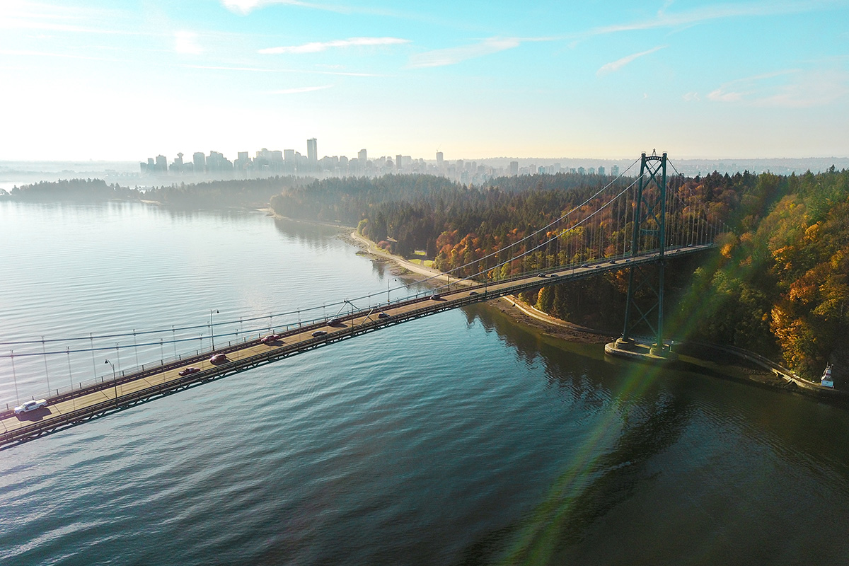 Photo from a plane over Vancouver, British Columbia.