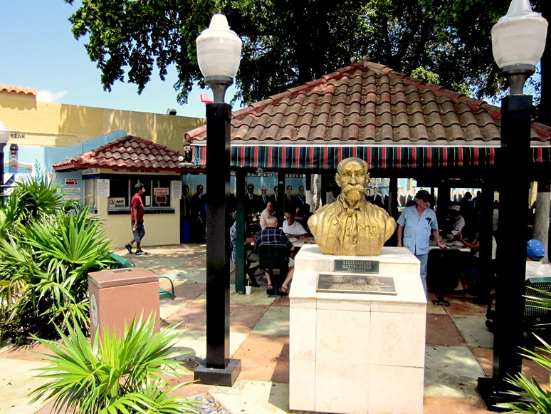 Bust outside of Domino Park