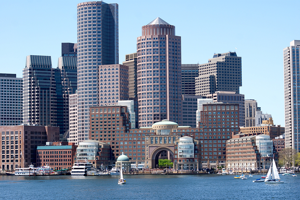 Photo of Boston from the Boston Harbor.
