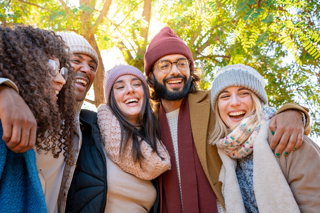 Friends sharing a happy moment