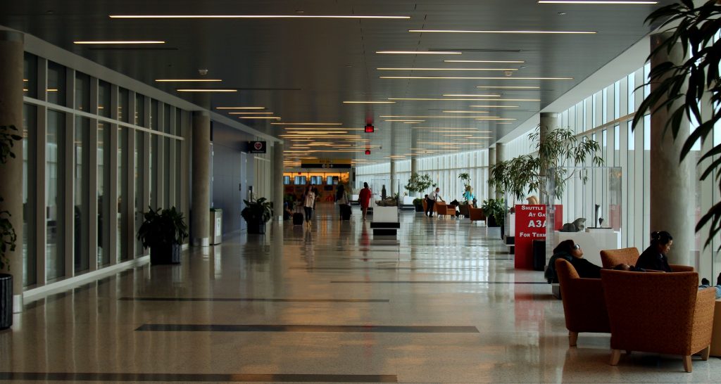 Photo inside of the Houston airport.