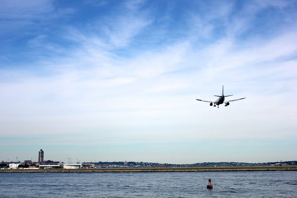Photo outside of Boston-Logan Airport.
