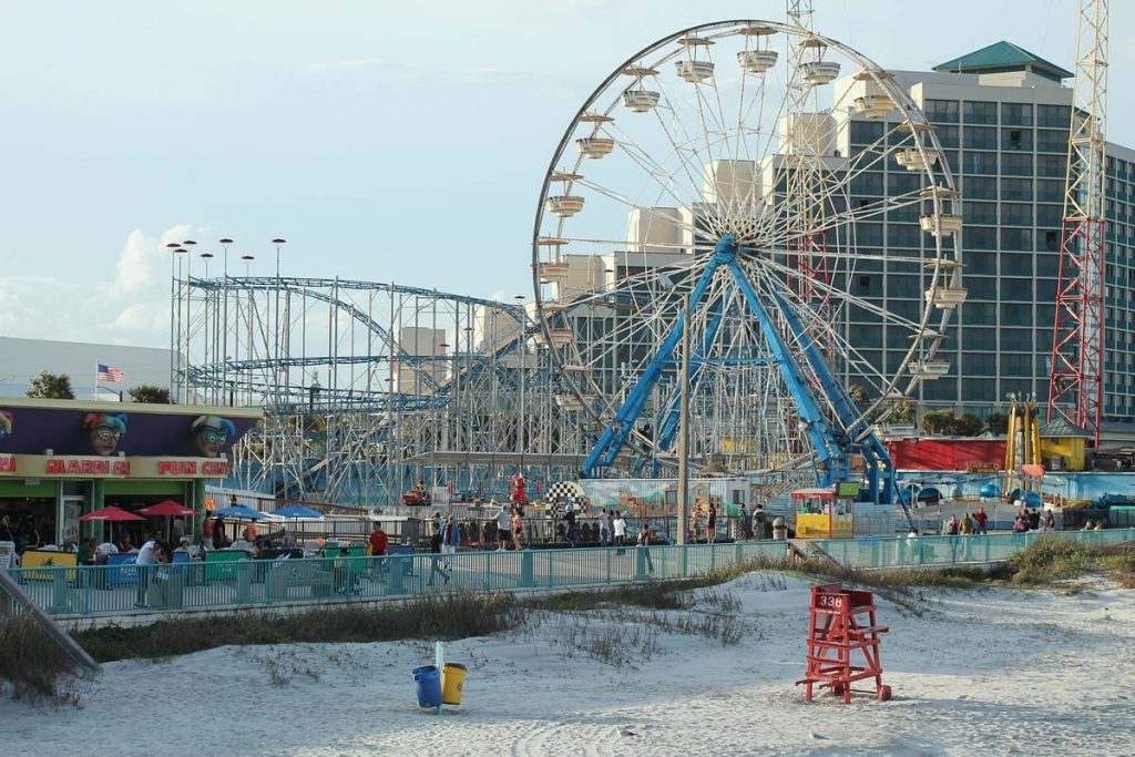 Attractions on the beach in Daytona, Florida.