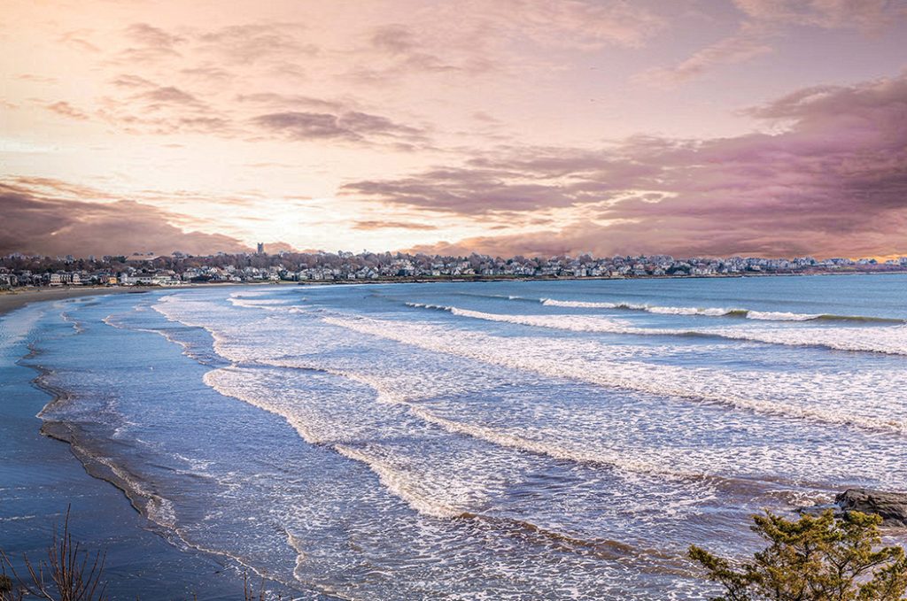 Photo of the beach in Newport, Rhode Island.