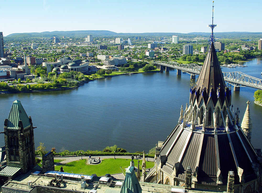 Photo of downtown Ottawa on a sunny day.