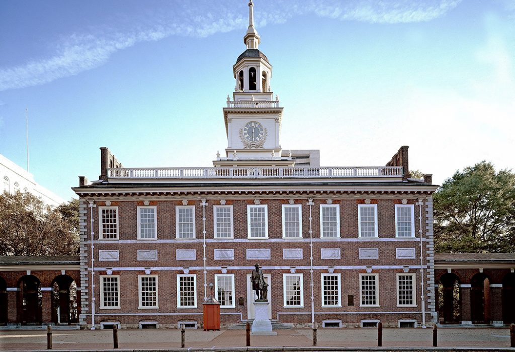 Photo of Independence Hall in Philadelphia.