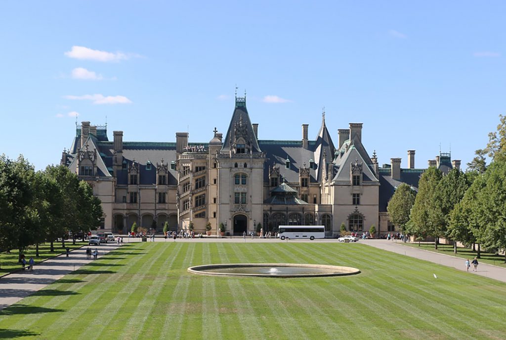 Photo of the Biltmore mansion in Asheville, NC.