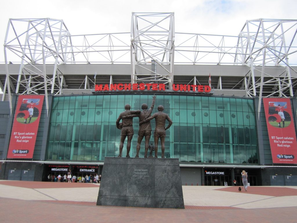 Old Trafford Stadium, home of Manchester United FC.